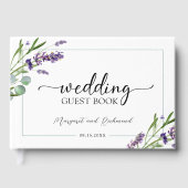 Paarse Lavendel Rustieke Bloemen Trouwen Gastboek Gastenboek (Voorkant)