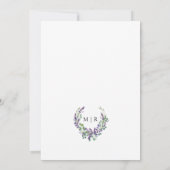 Paarse Lavendel Rustieke Bloemen Waterverf bruilof Kaart (Achterkant)