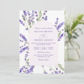 Paarse Lavendel Rustieke Budget QR Code Trouwen Kaart (Staand voorkant)
