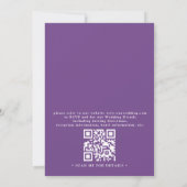 Paarse Lavendel Rustieke Elegante QR Code Trouw Kaart (Achterkant)