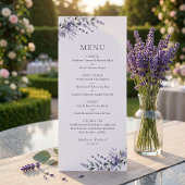 Paarse Lavendel Rustieke Trouwplattegrond Menu