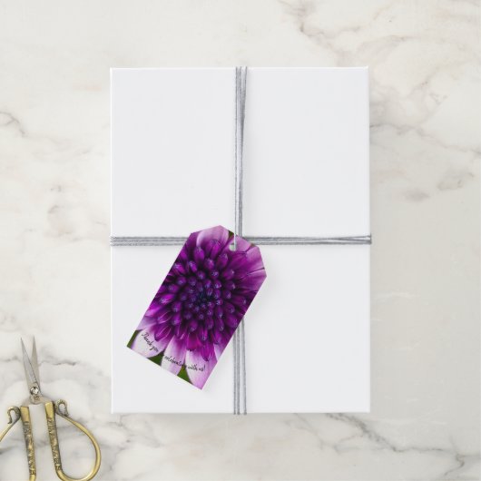 Paarse lavendel schaduwbloemen cadeaulabel (Met Touw)