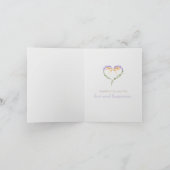Paarse Lavendel Schattige Hart Vorm Bruiloft Kaart (Binnen)