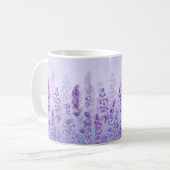 Paarse Lavendel Schattigee esthetische Waterverf Koffiemok (Voorkant links)