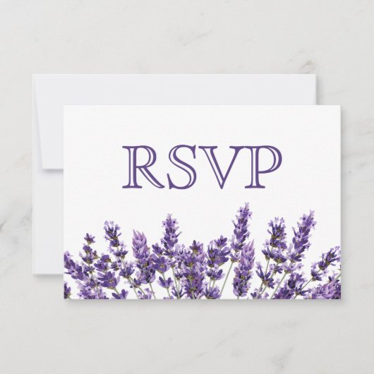 Paarse Lavendel Sering Bloem Bruiloft RSVP Kaartje (Voorkant)
