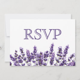 Paarse Lavendel Sering Bloem Bruiloft RSVP Kaartje