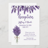 Paarse lavendel Sering Bloem Bruiloft Uitnodiging (Voorkant / Achterkant)