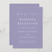 Paarse Lavendel Sering Minimalistische Trouwrecept Kaart (Voorkant / Achterkant)