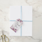Paarse Lavendel Sering Waterverf Bloem Bruiloft Cadeaulabel (Met Touw)