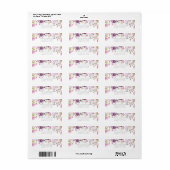 Paarse Lavendel Sering Waterverf Bloem Bruiloft Etiket (Full Sheet)