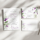Paarse Lavendel Stems Greenery Wedding Kaart