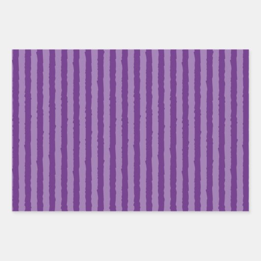 Paarse lavendel-Stippen en strips Inpakpapier Vel (Voorkant 3)