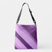 Paarse Lavendel Strepen Crossbody Tas (Achterkant)