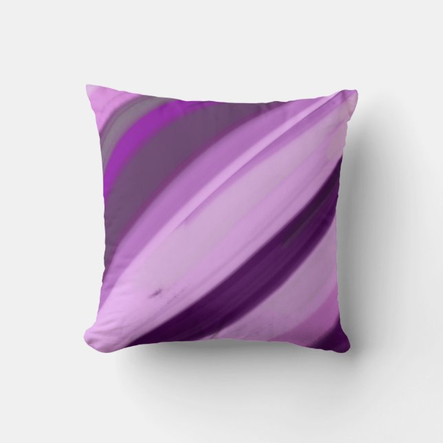Paarse Lavendel Strepen  Kussen (Voorkant)