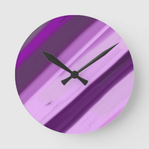 Paarse Lavendel Strepen Ronde Klok