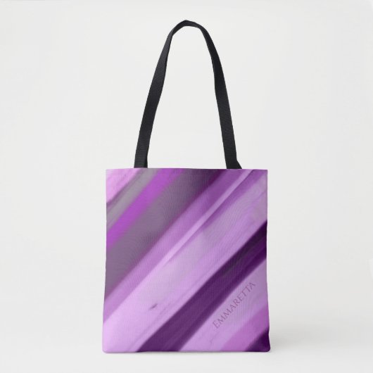 Paarse Lavendel Strepen  Tote Bag (Voorkant)