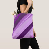 Paarse Lavendel Strepen  Tote Bag (Dichtbij)