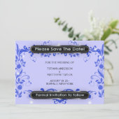 Paarse Lavendel Swirl Vines Bewaar de datum Save The Date (Staand voorkant)