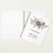 Paarse Lavendel Taupe Pioenrozen en groen Bruiloft Planner (Display)
