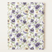 Paarse Lavendel Taupe Pioenrozen en groen Bruiloft Planner (Achterkant)