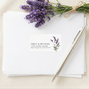 Paarse Lavendel Trouw Retouradres Etiket