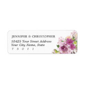 Paarse Lavendel Trouw Retouradres Labels (Voorkant)