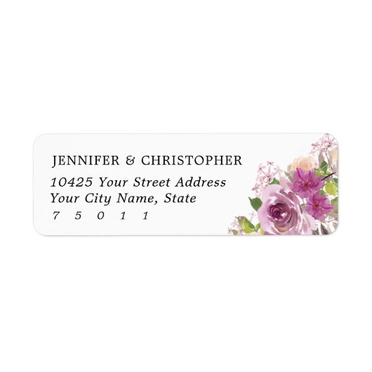 Paarse Lavendel Trouw Retouradres Labels (Voorkant)