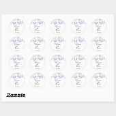 Paarse, Lavendel Trouwstickers Ronde Sticker (Vel)