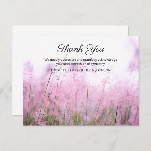 Paarse lavendel tuin begrafenis dank u nota Kaart (Voorkant / Achterkant)