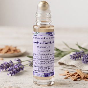 Paarse Lavendel Tuin Parfum Rollerfles label