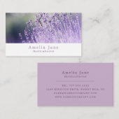 Paarse lavendel, tuinman, tuinbouwkundige visitekaartje (Voorkant / Achterkant)