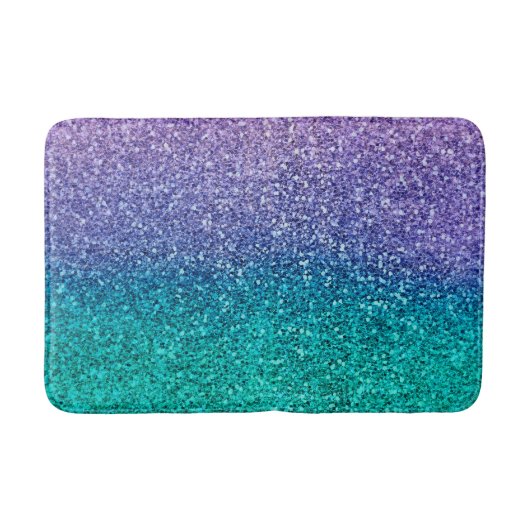 Paarse Lavendel & Turquoise Groen Glitter Badmat (Voorkant)