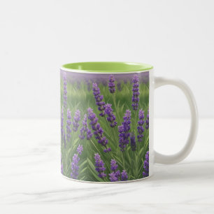 paarse lavendel tweekleurige koffiemok