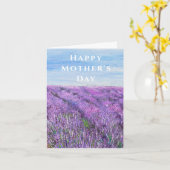 paarse lavendel veld Moederdag Kaart (Gele Bloem)
