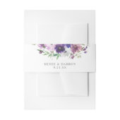 Paarse Lavendel & Violet Bloemen 3 Uitnodigingen Wikkel (Voorkant Voorbeeld)