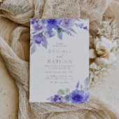 Paarse Lavendel & Violet Bloemen Huwelijk Kaart