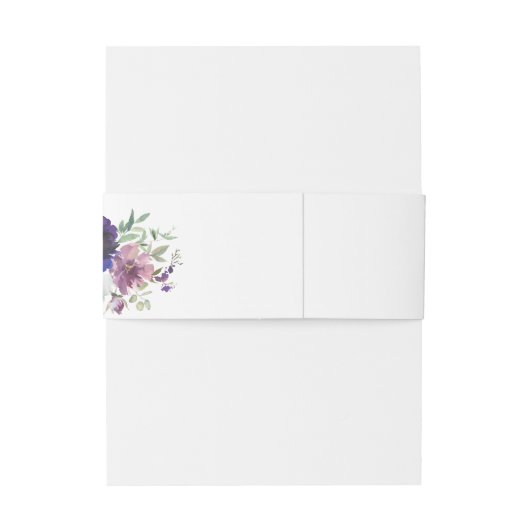 Paarse Lavendel & Violet Bloemen Uitnodigingen Wikkel (Achterkant Voorbeeld)