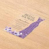Paarse Lavendel Violet Dress Vrijgezellenfeest Acryl Uitnodigingen (Laagn)