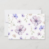 Paarse Lavendel Violet Lente Bloemen Bruiloft RSVP Kaartje (Achterkant)