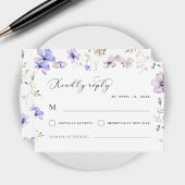 Paarse Lavendel Violet Lente Bloemen Bruiloft RSVP Kaartje