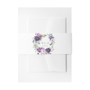 Paarse Lavendel & Violette Bloem 4  Uitnodigingen Wikkel