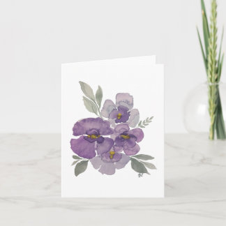 Paarse lavendel violette bloemen groene bladeren-b kaart