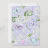 Paarse lavendel vlinder bloemige Baby Shower Kaart (Achterkant)