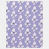 Paarse Lavendel Vlinders Fleece Deken (Voorkant)