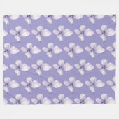 Paarse Lavendel Vlinders Fleece Deken (Voorkant (Horizontaal))
