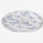 Paarse Lavendel Vlinders Verjaardag Papieren Bordje (Gekanteld)