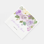 Paarse lavendel voorjaar bloemig baby shower servet (Hoek)