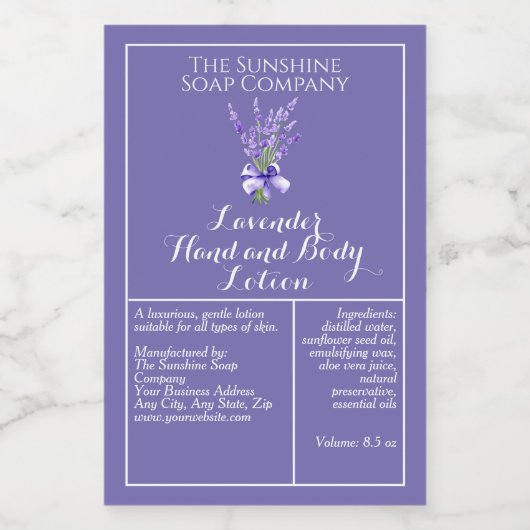 Paarse Lavendel waterdichte cosmetica flesetiket Voedselcontainer Etiket (Enkel label)