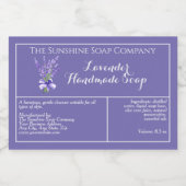 Paarse Lavendel waterdichte zeep productetiket Voedselcontainer Etiket (Enkel label)