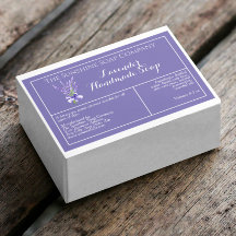 Paarse Lavendel waterdichte zeep productetiket